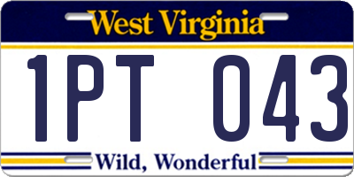WV license plate 1PT043