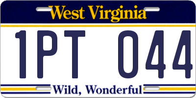 WV license plate 1PT044