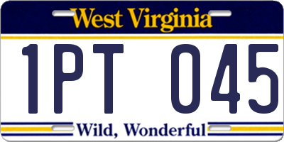 WV license plate 1PT045