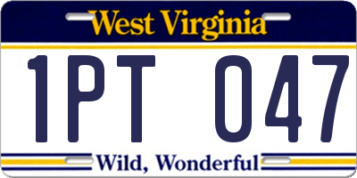 WV license plate 1PT047