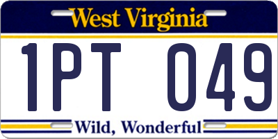 WV license plate 1PT049
