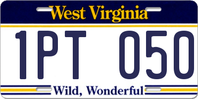 WV license plate 1PT050