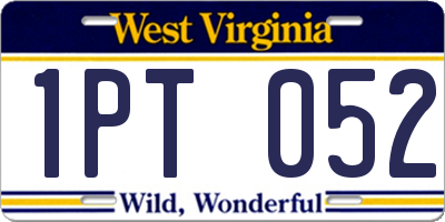 WV license plate 1PT052