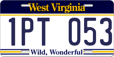 WV license plate 1PT053