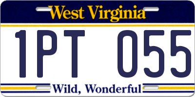 WV license plate 1PT055
