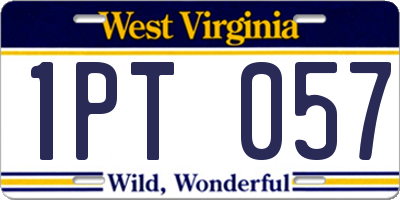 WV license plate 1PT057