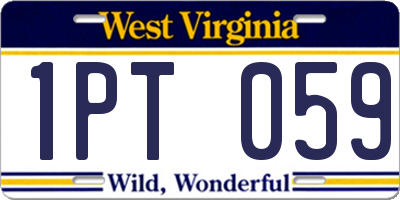 WV license plate 1PT059