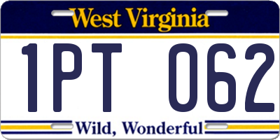 WV license plate 1PT062