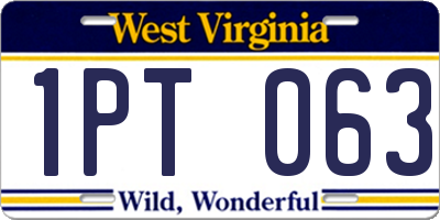 WV license plate 1PT063