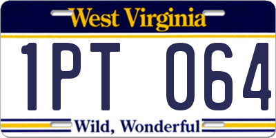 WV license plate 1PT064