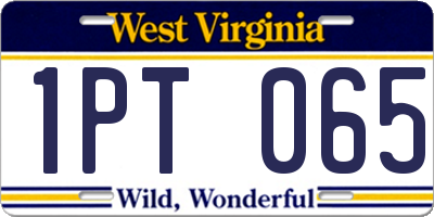 WV license plate 1PT065