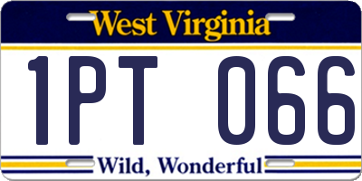 WV license plate 1PT066