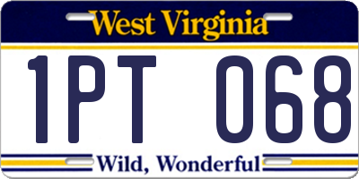 WV license plate 1PT068