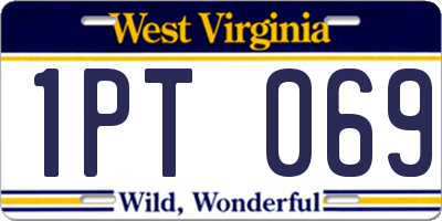 WV license plate 1PT069