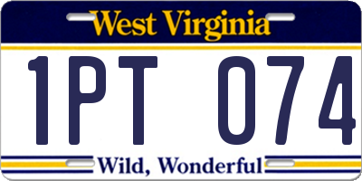 WV license plate 1PT074