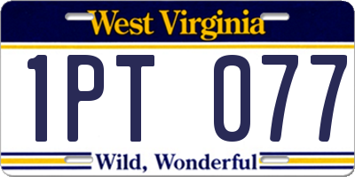 WV license plate 1PT077