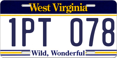 WV license plate 1PT078