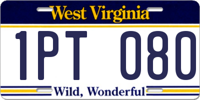 WV license plate 1PT080