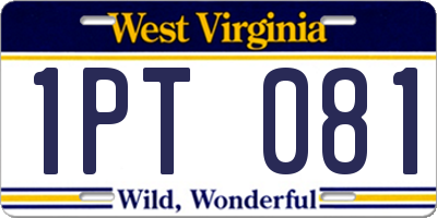 WV license plate 1PT081
