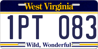 WV license plate 1PT083