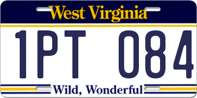 WV license plate 1PT084