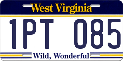 WV license plate 1PT085