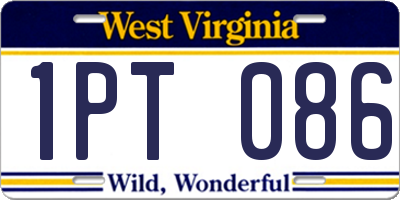 WV license plate 1PT086