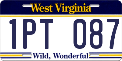 WV license plate 1PT087