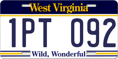 WV license plate 1PT092