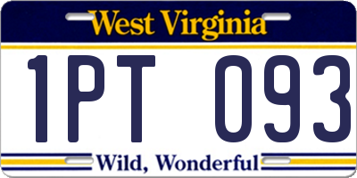 WV license plate 1PT093