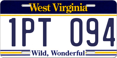 WV license plate 1PT094
