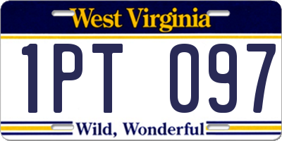WV license plate 1PT097