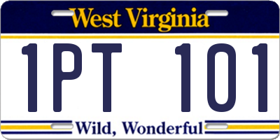 WV license plate 1PT101