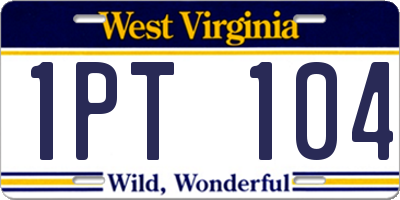 WV license plate 1PT104