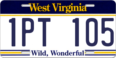 WV license plate 1PT105