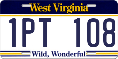 WV license plate 1PT108