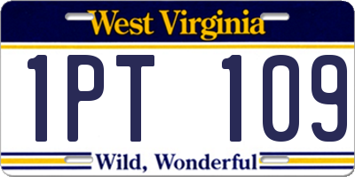 WV license plate 1PT109