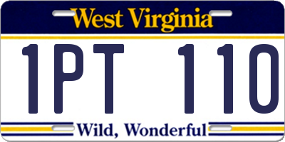 WV license plate 1PT110