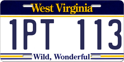 WV license plate 1PT113