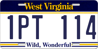 WV license plate 1PT114
