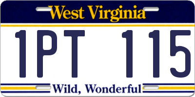 WV license plate 1PT115