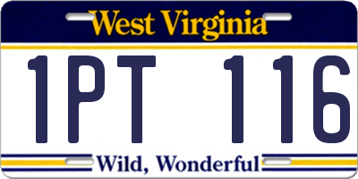 WV license plate 1PT116
