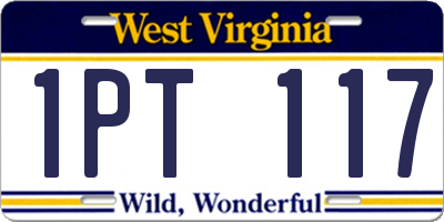 WV license plate 1PT117