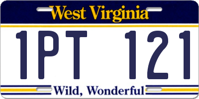 WV license plate 1PT121