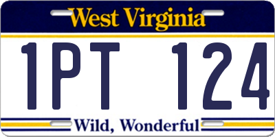 WV license plate 1PT124