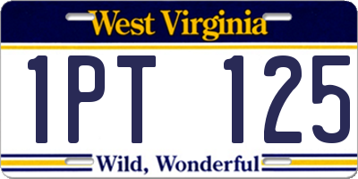 WV license plate 1PT125