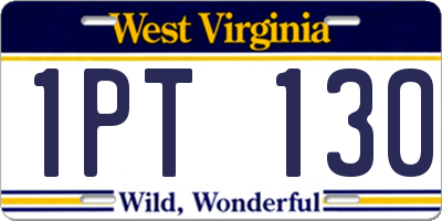 WV license plate 1PT130