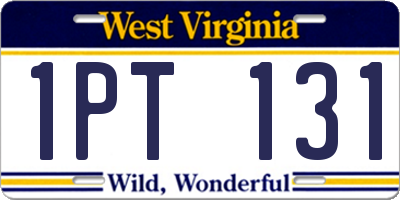 WV license plate 1PT131