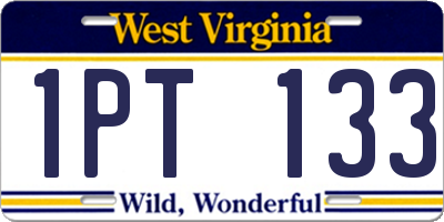 WV license plate 1PT133