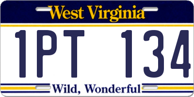 WV license plate 1PT134